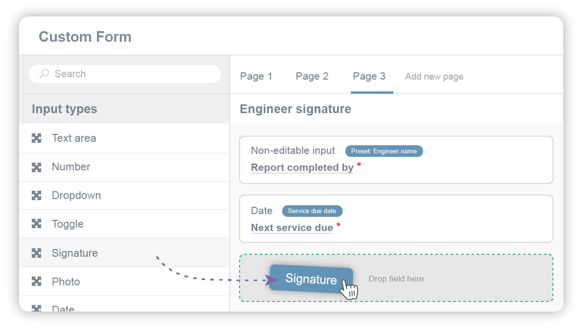 Adding signature to custom form
