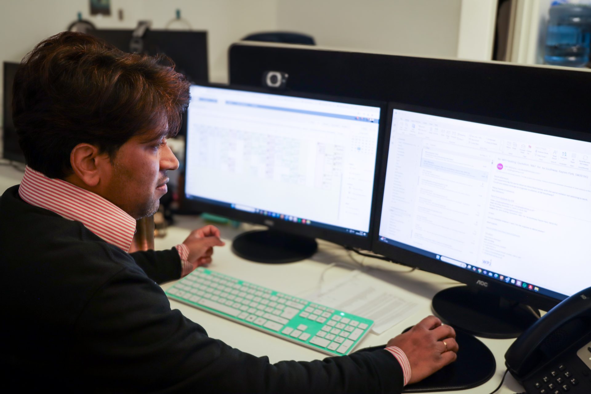 Employee working at their computer