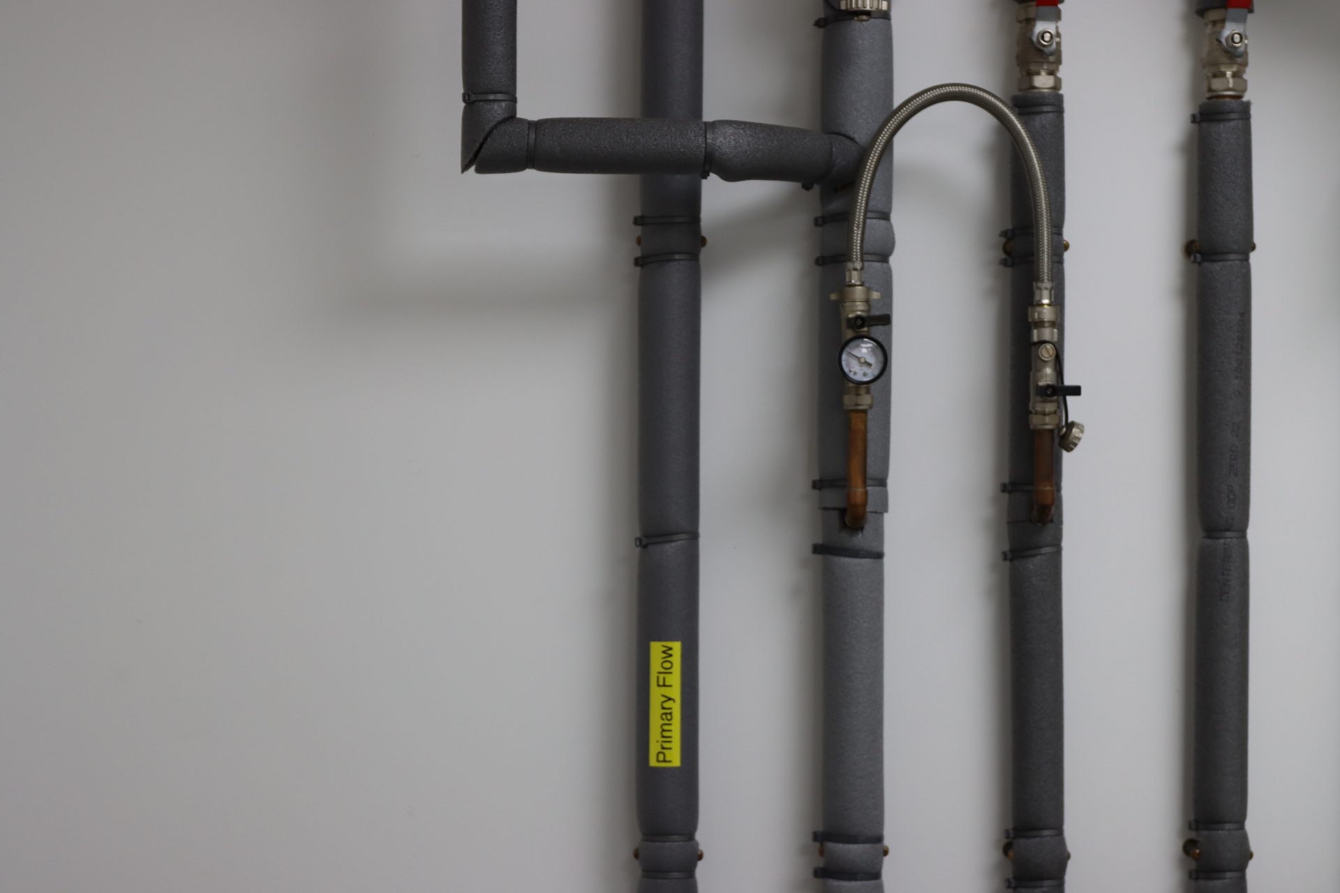 Plumbing pipework close up