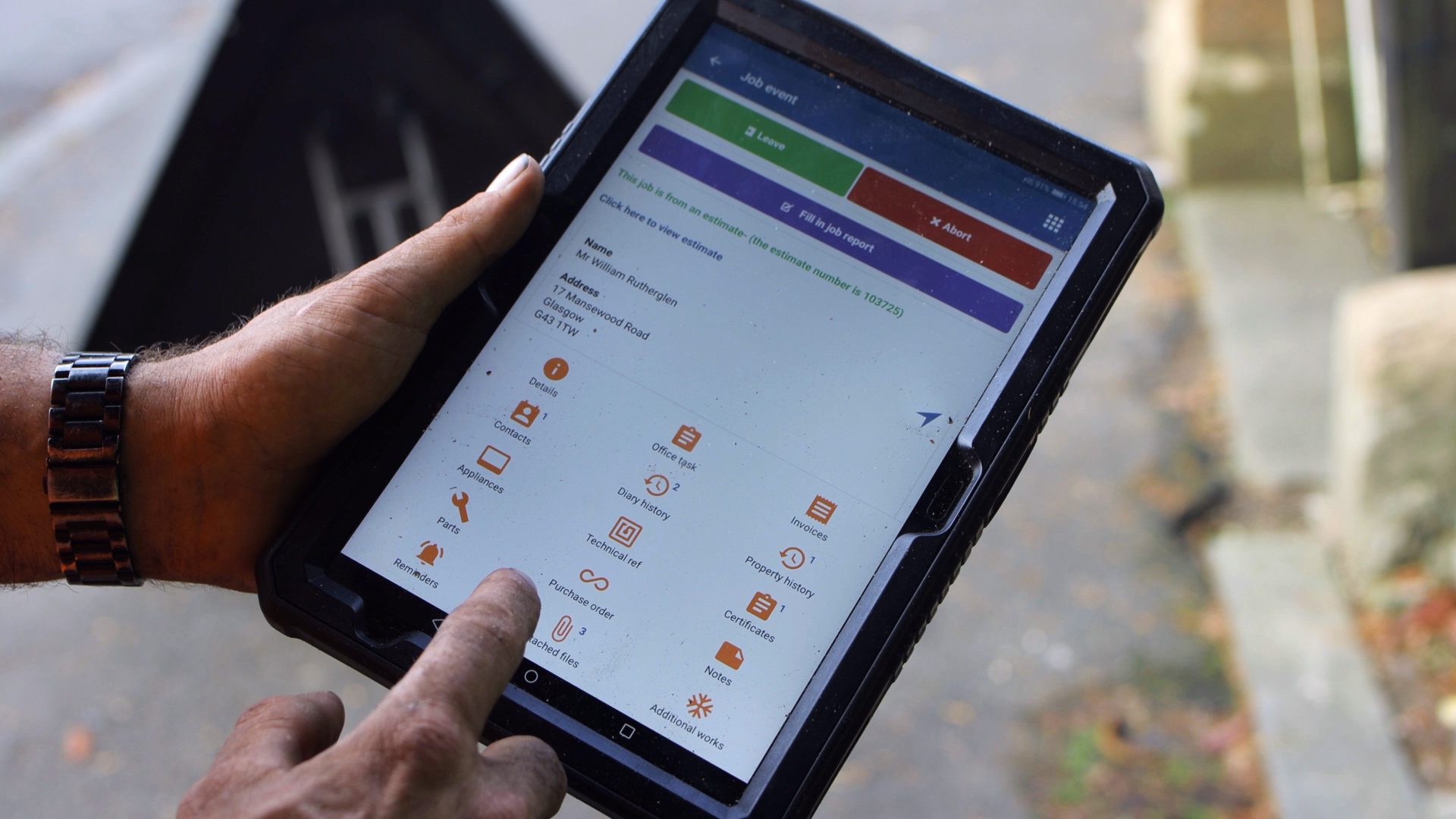 Commusoft view on iPad