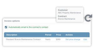 Invoice options for maintenance contract