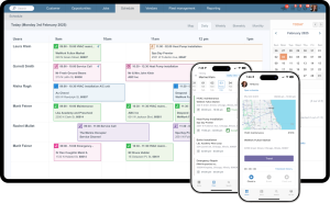 Job scheduling feature in desktop and mobile view