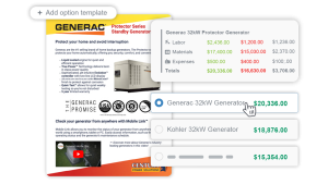 Example proposal for standby generator, including labour and materials