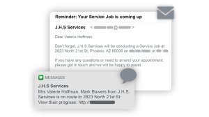Communication examples for service reminders