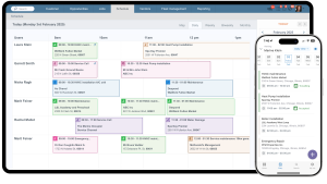 Job schedule view on desktop and mobile